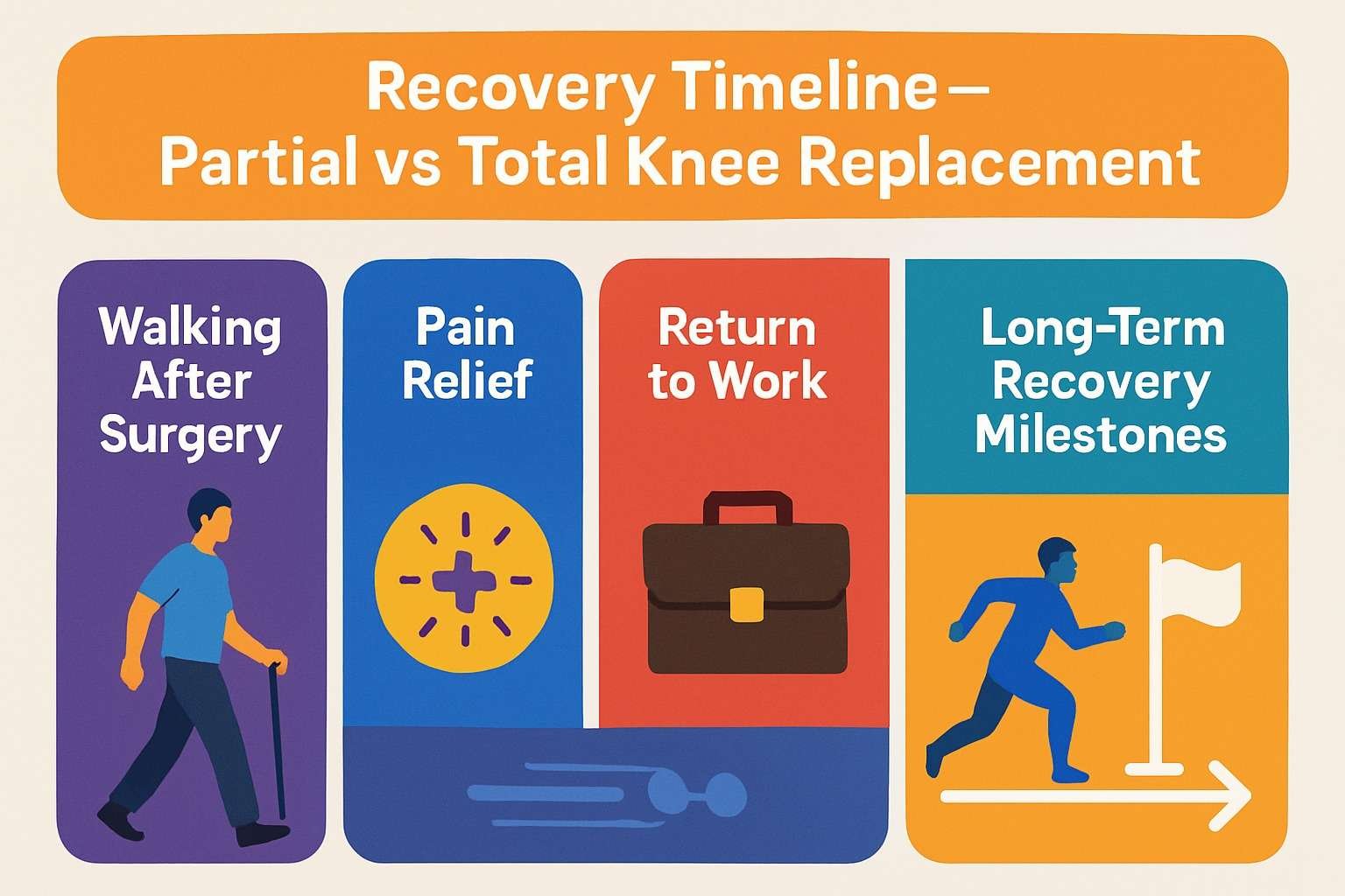 Recovery Timeline — Partial vs Total Knee Replacement
